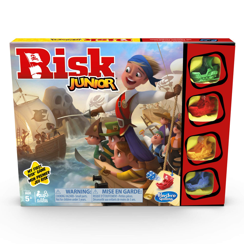 Hasbro Risk Jr game board with pirate ships and treasure islands for imaginative play