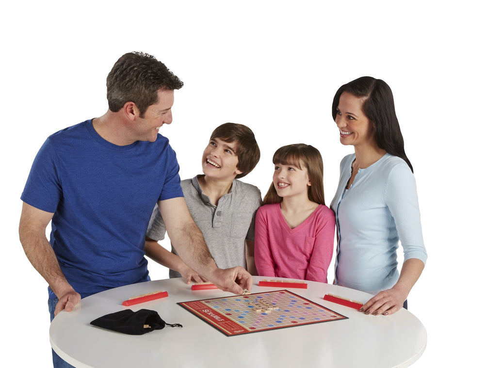 Hasbro Scrabble tile racks help organize letters between turns.