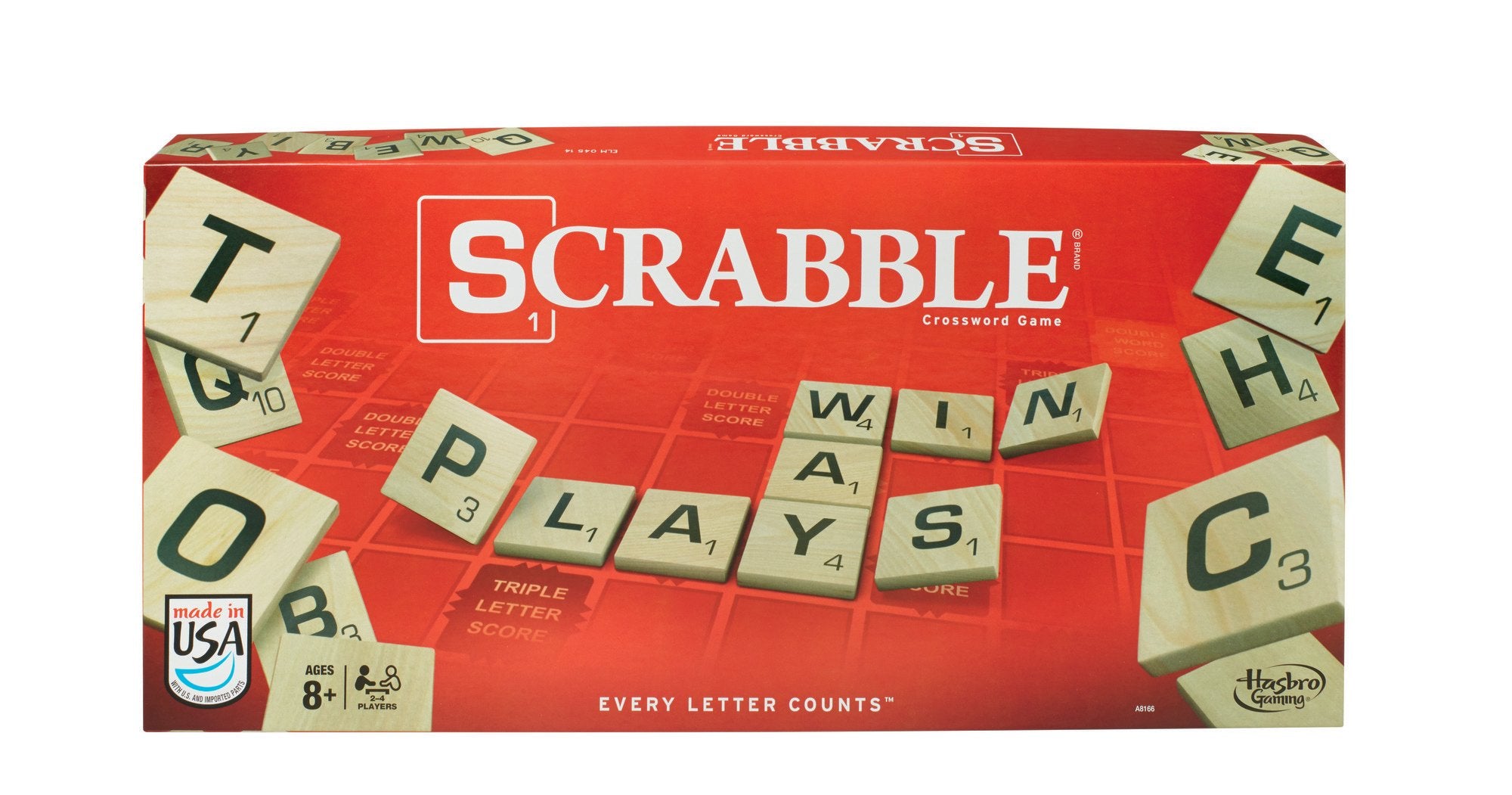 Hasbro Scrabble wooden tiles ready for authentic word-building play.