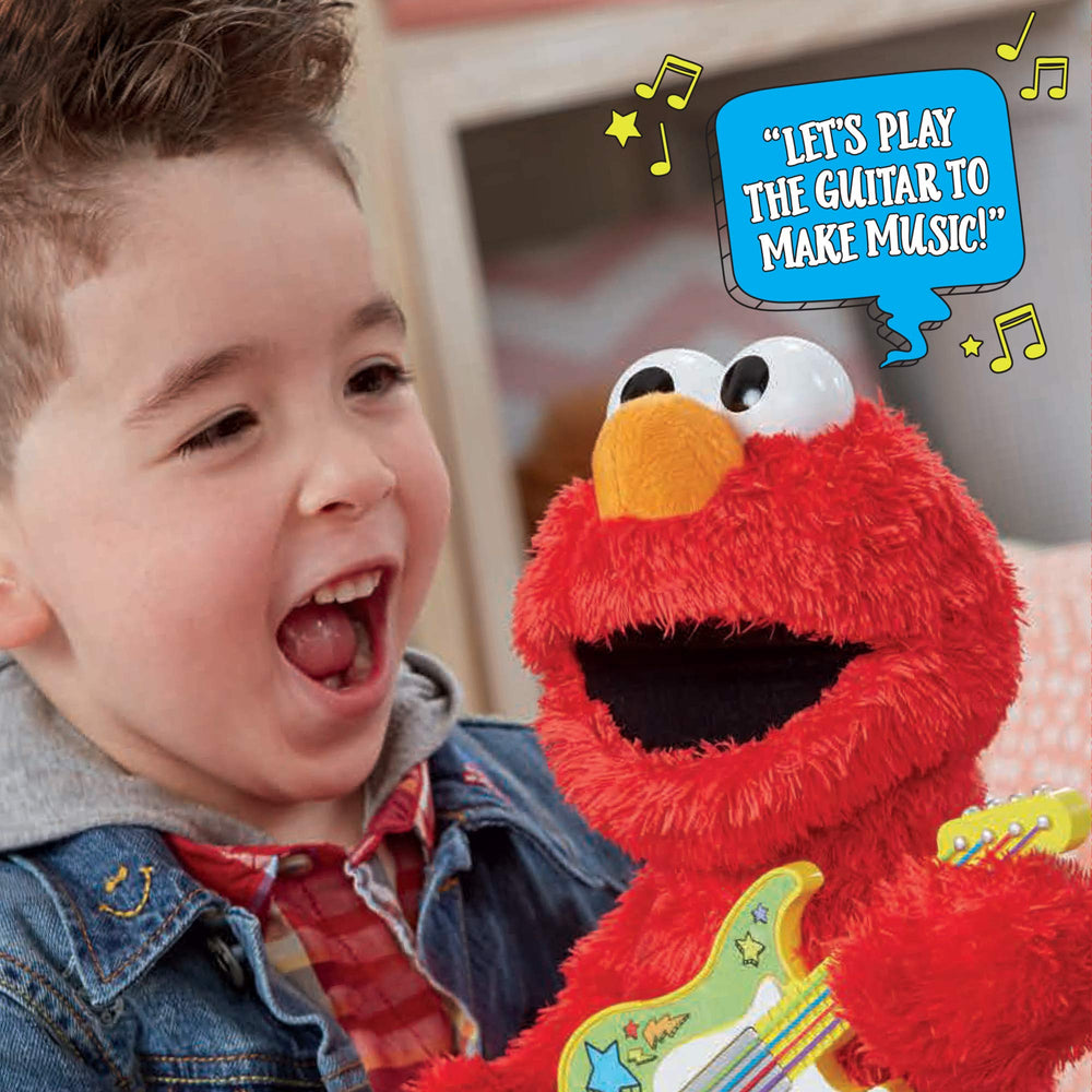 Hasbro Sesame Street Rock and Rhyme Elmo shares fourteen phrases for interactive storytelling