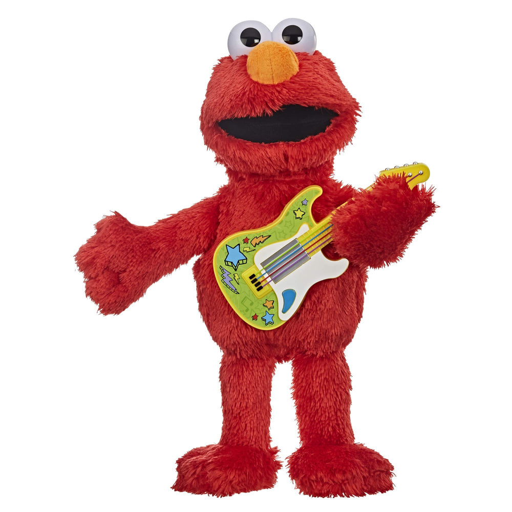 Hasbro Sesame Street Rock and Rhyme Elmo strum guitar invites kids to sing along
