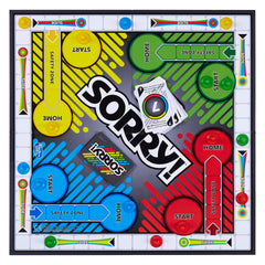Hasbro Gaming Sorry! full board view highlighting slides and Home paths for clear navigation