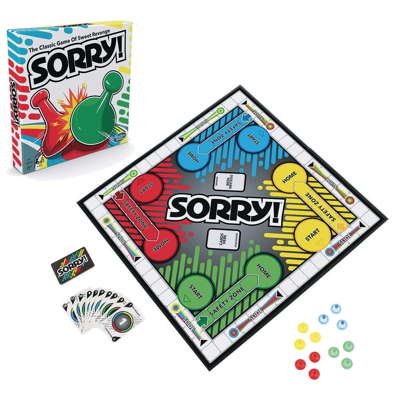 Hasbro Sorry pawns are bright pieces ready for fast, engaging play.
