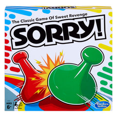 Hasbro Gaming Sorry! box front shows vibrant packaging and quick-play appeal