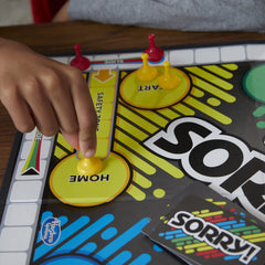 Hasbro Gaming Sorry! slide detail on board illustrating fast forward movement advantage
