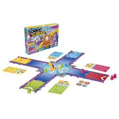 Hasbro Gaming Sorry! Sliders pawns glide along the track during Dizzy Heights mode.