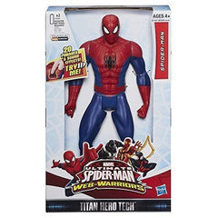 Spider-Man figure with 20 phrases and sound effects enhances immersive battles.