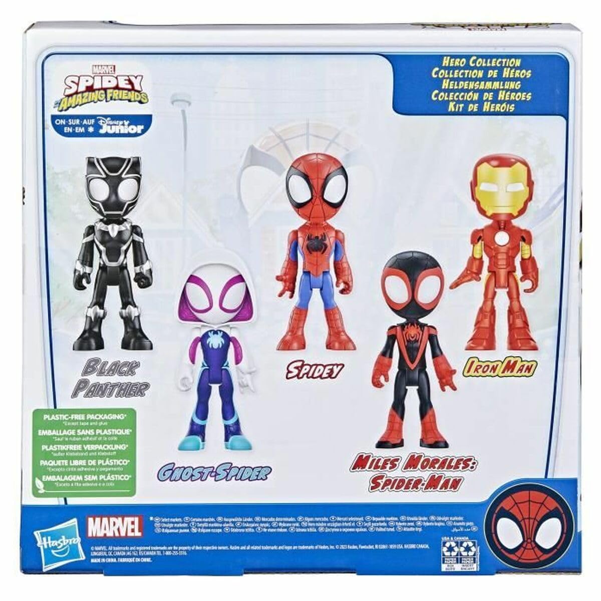 Hasbro Spidey Hero Collection playset side view highlights compact design for display.