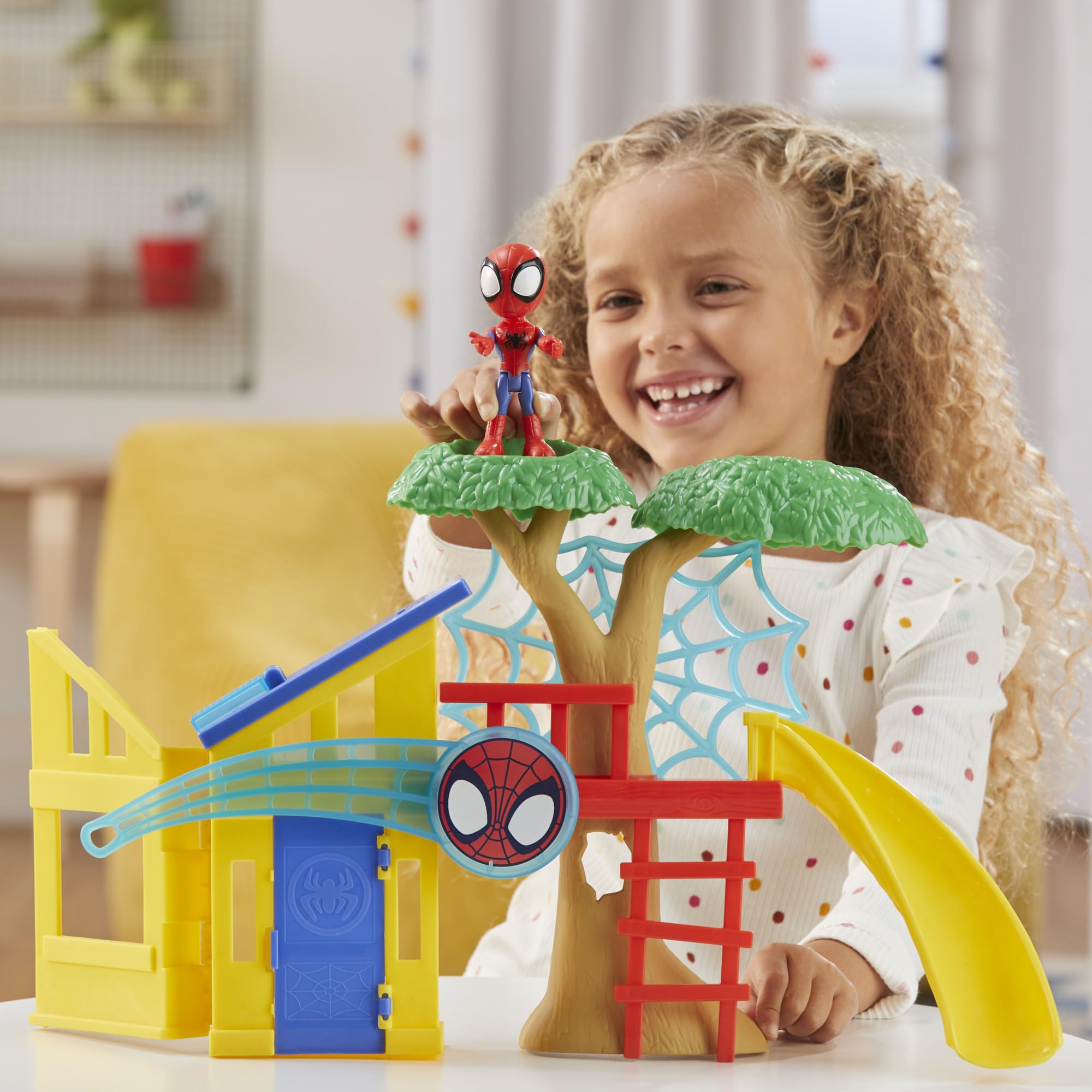 Hasbro Spidey Playground tree platforms create multi-level exploration