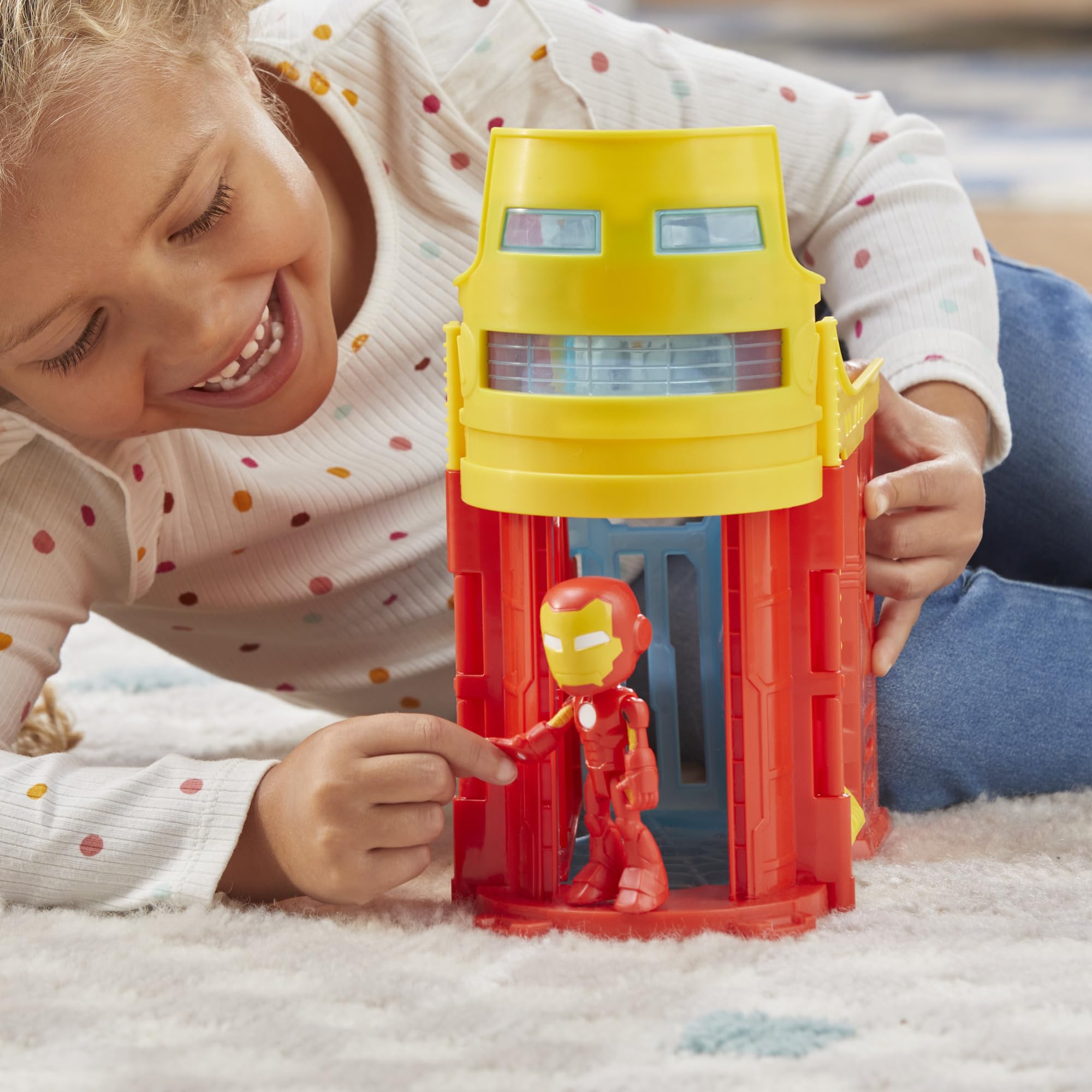 Hasbro Stark Tower Dock Ock door adds interactive play moments.
