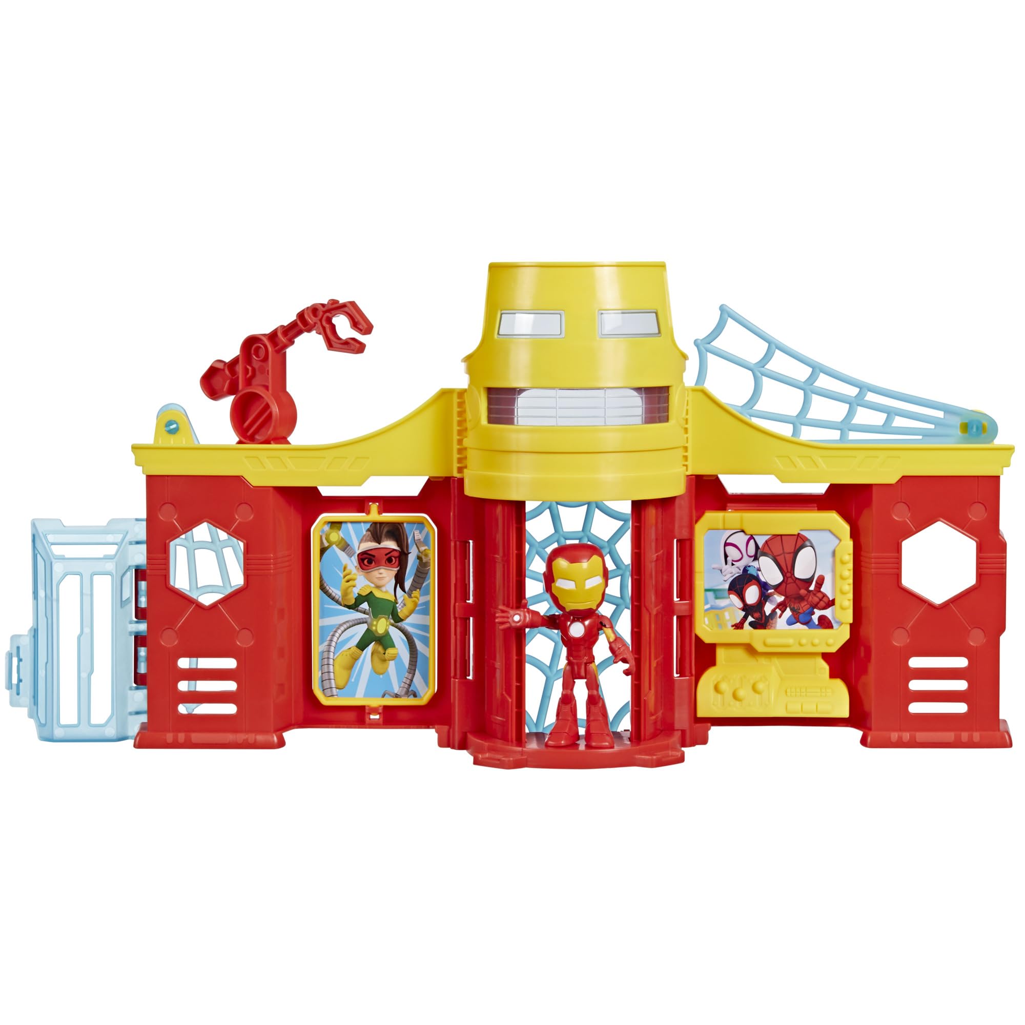 Hasbro Spidey Stark Tower playset with elevator for action-packed adventures.