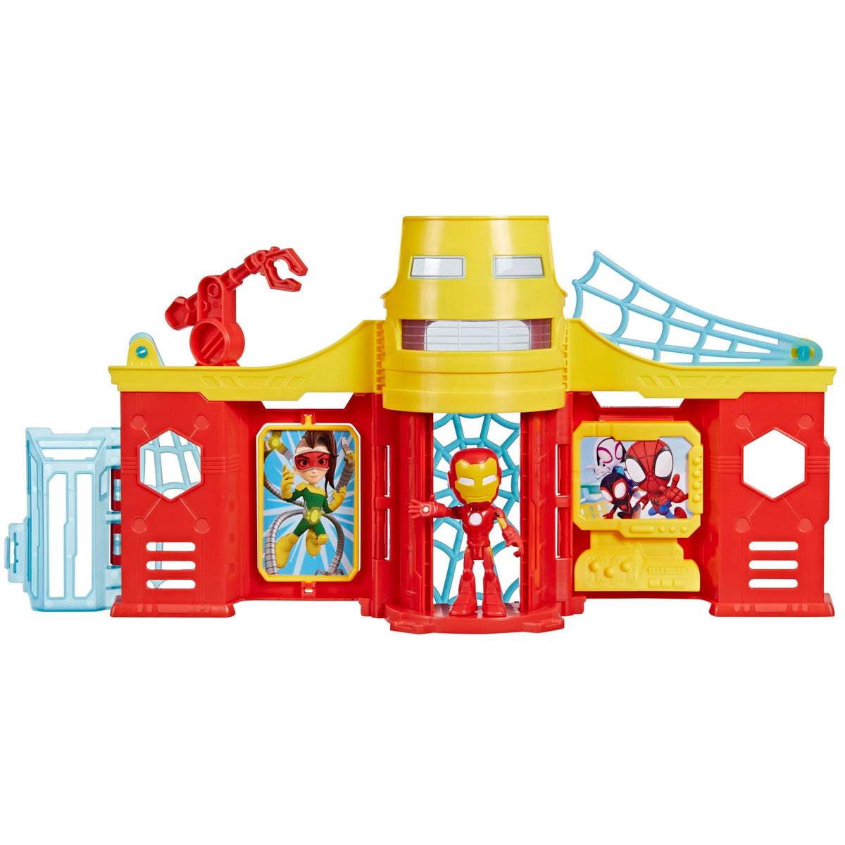 Hasbro Spidey Stark Tower playset with elevator for action-packed adventures.
