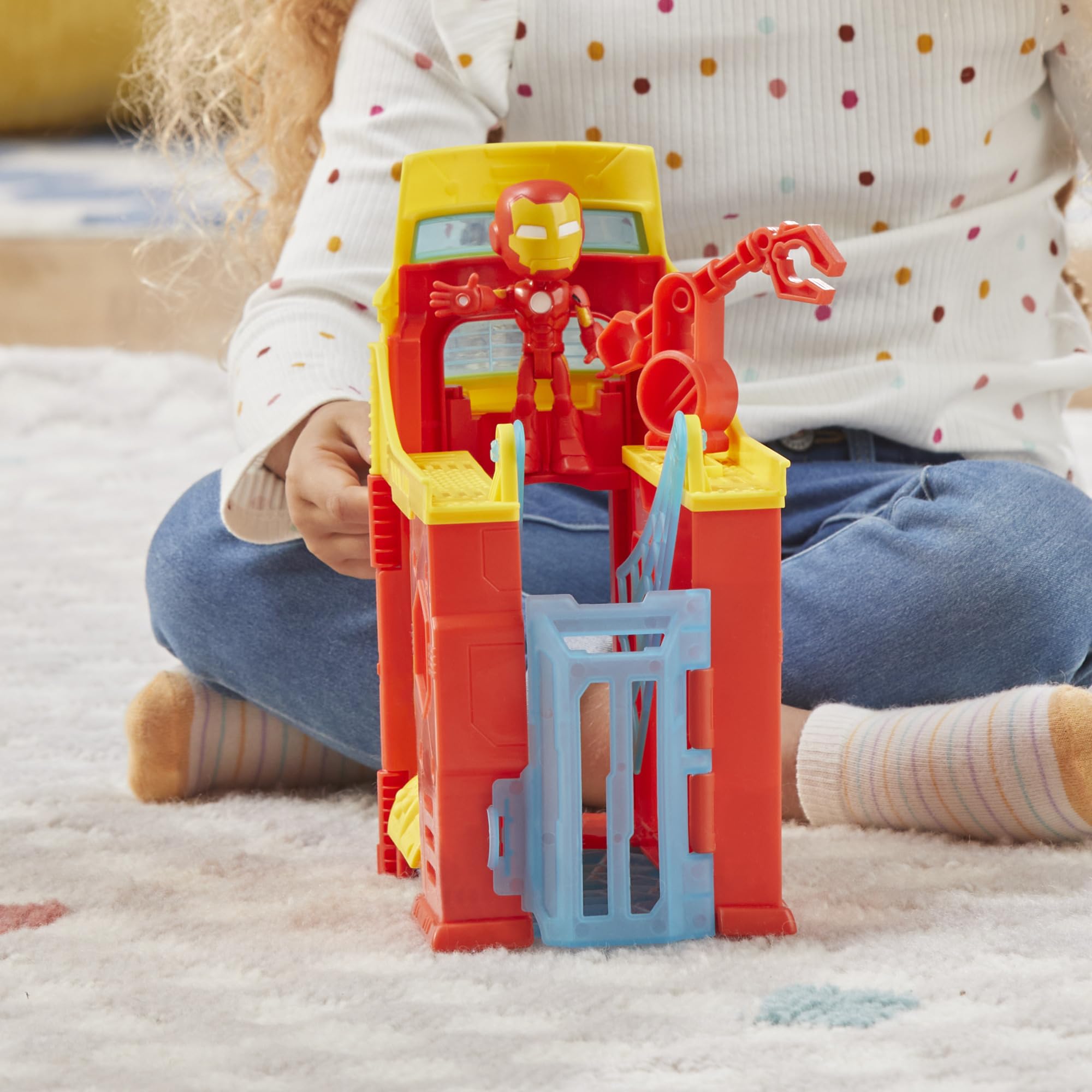 Hasbro Spidey Stark Tower web door sparks creative play scenarios.