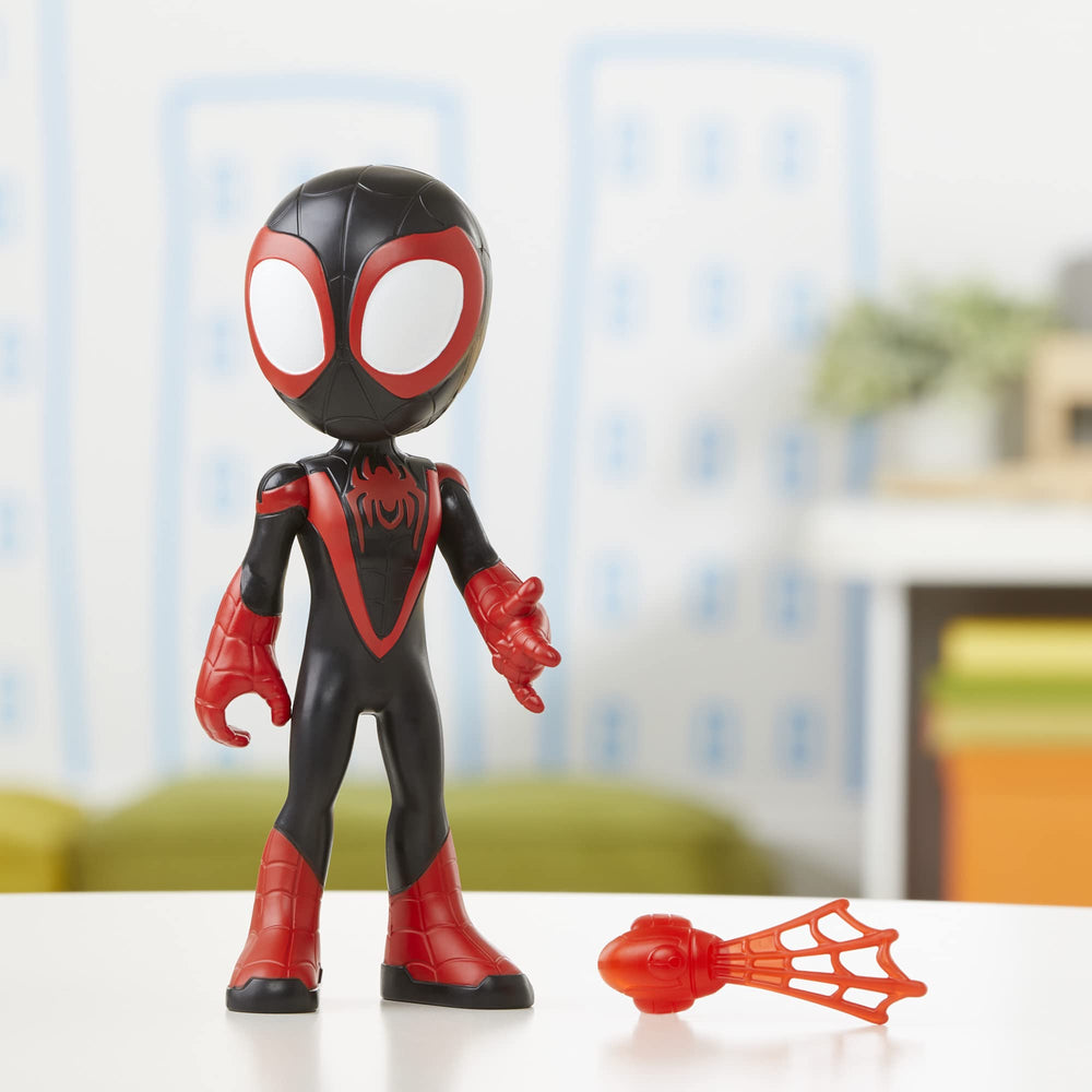 Miles Morales figure with poseable arms for versatile web-slinging poses.