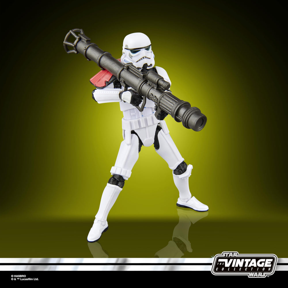 Hasbro STAR WARS Vintage rocket-launcher trooper close-up head detail captivates fans.