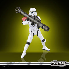 Hasbro STAR WARS Vintage rocket-launcher trooper close-up head detail captivates fans.