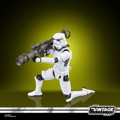 Hasbro STAR WARS Vintage rocket-launcher trooper pose-ready figure for display shelves.