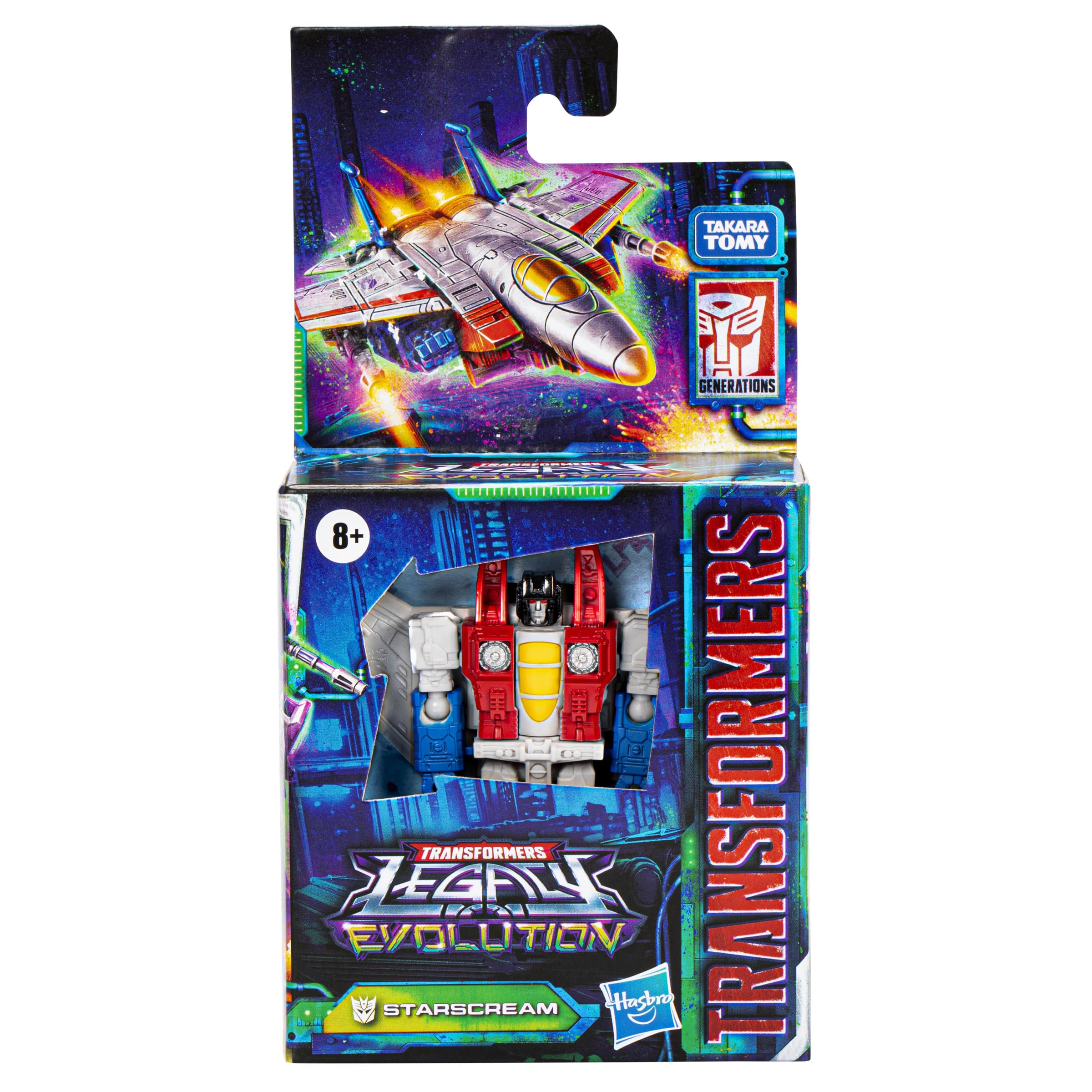 Hasbro Transformers Starscream figure in robot mode ideal for dynamic battles.