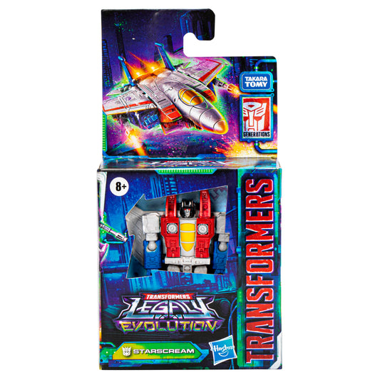 Hasbro Transformers Starscream figure in robot mode ideal for dynamic battles.