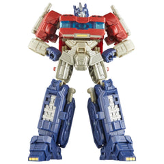 Hasbro Transformers Studio Series Deluxe Optimus Prime in robot mode with detailed articulation for dynamic posing.