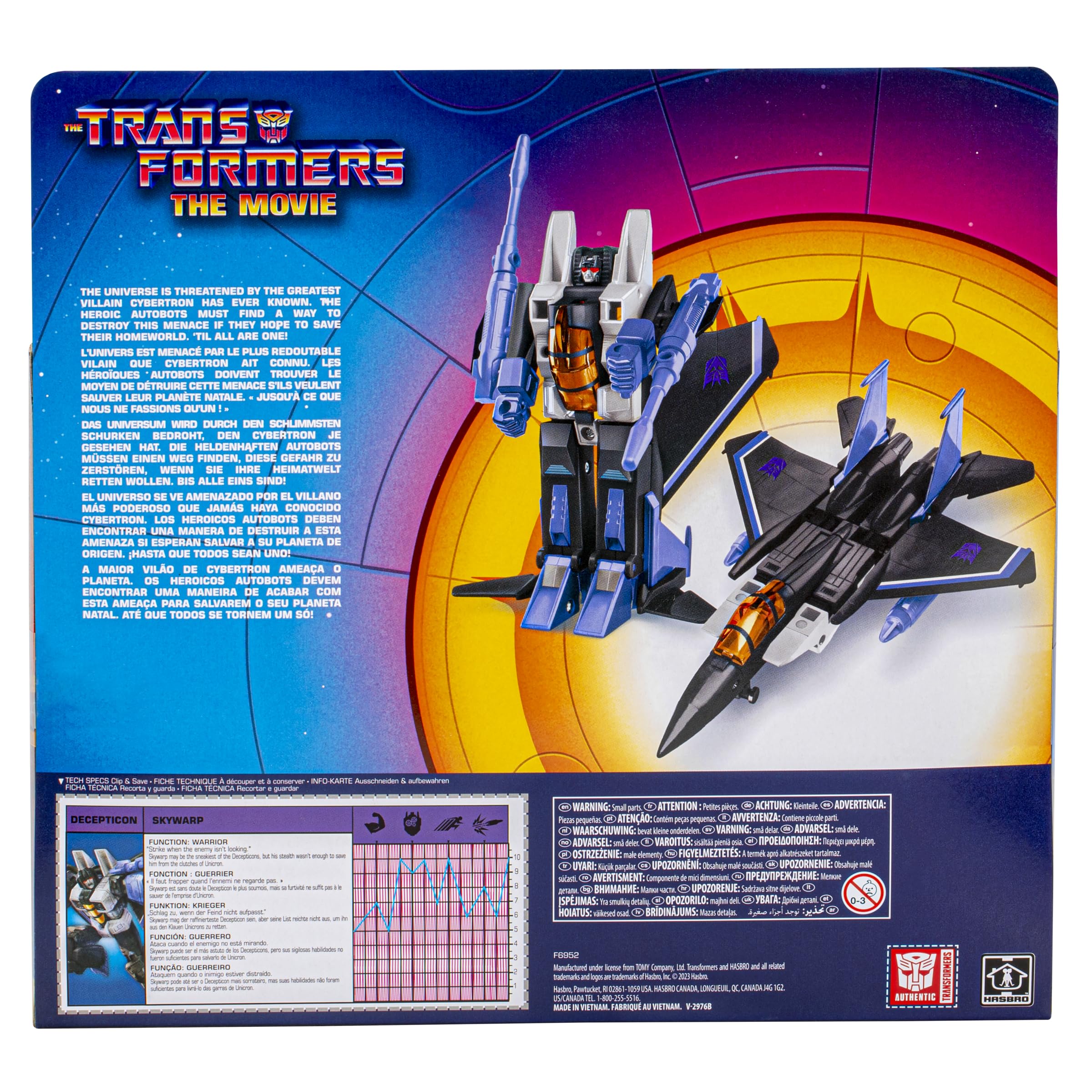 Hasbro Skywarp includes two null ray accessories for classic play.