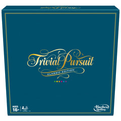 Hasbro Trivial Pursuit Classic Edition board with colorful wedges for timeless trivia fun.