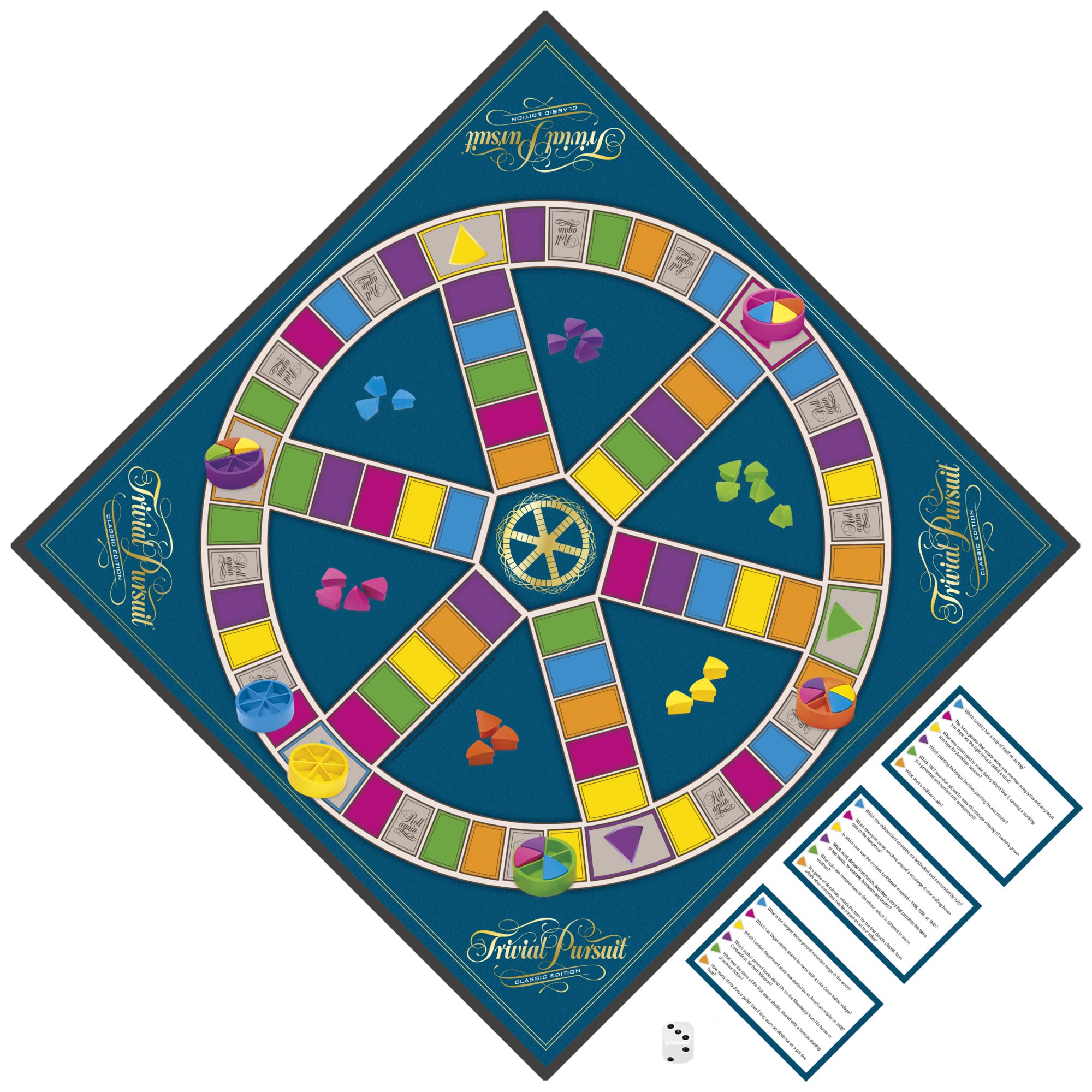 Hasbro Trivial Pursuit final question card hinting at the endgame moment.