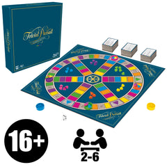 Hasbro Trivial Pursuit game board setup shown for engaging game night.