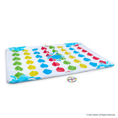 Hasbro Twister Ultimate Splash contents include mat, spinner, and quick-start guide.
