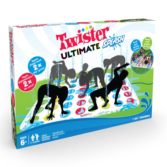 Hasbro Twister Ultimate Splash mat setup for easy backyard activation.