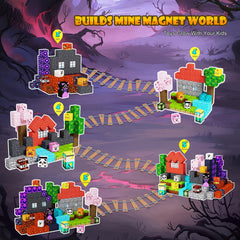 HASTRIDE magnetic blocks structures demo image showing diverse creations and imaginative storytelling.