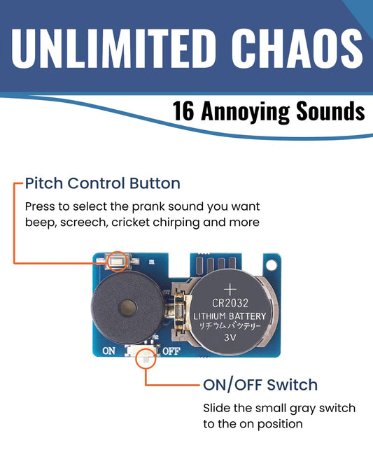 Hasviey hidden sound prank device showing multiple sounds for playful surprises