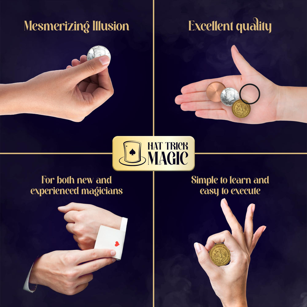 Hat Trick Magic transforming coin illusion with dramatic change mid-routine.