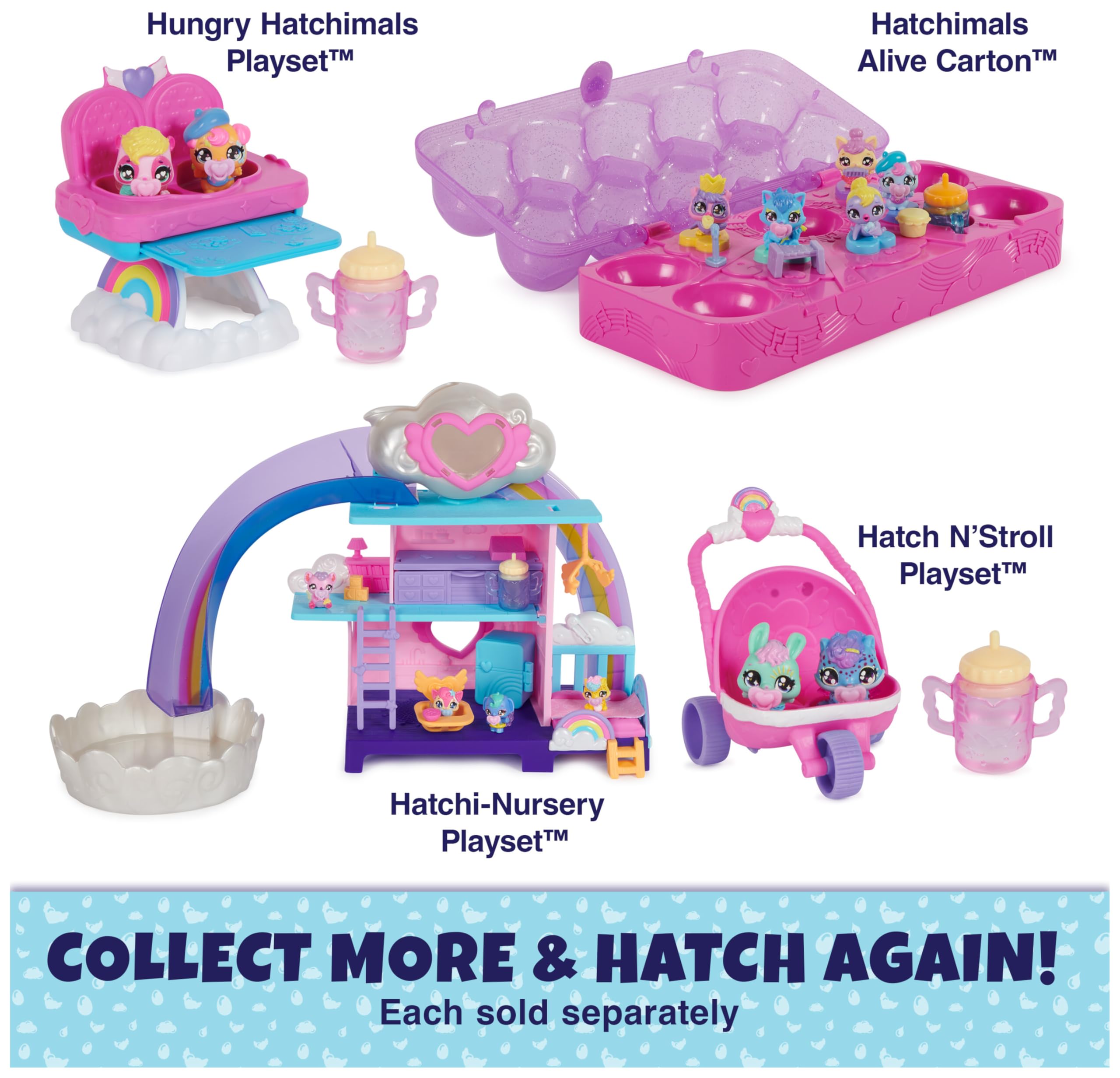 Hatchimals Alive drum and kazoo add rhythm to playtime.