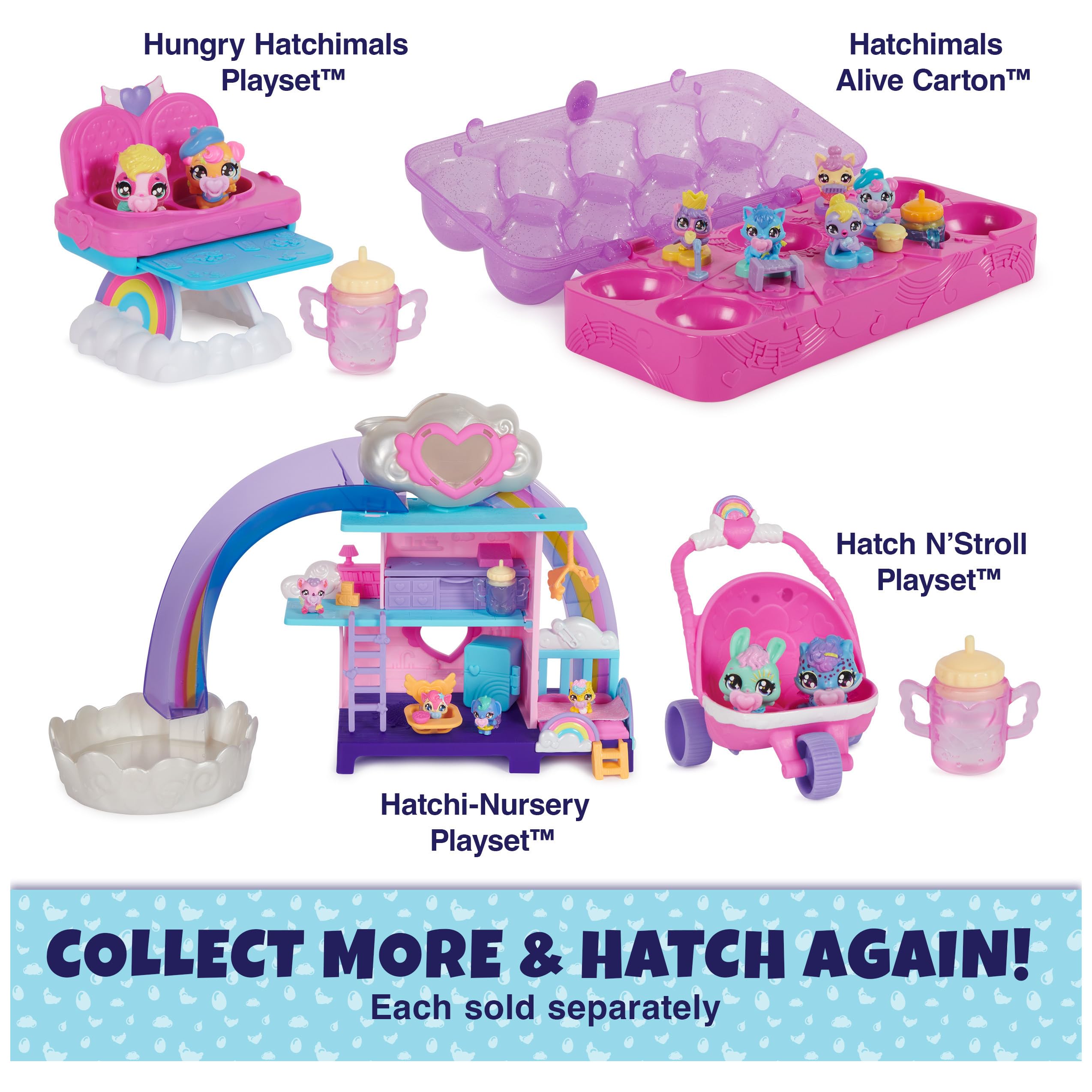 Hatchimals Alive mealtime playset details: vibrant colors and interactive pieces.
