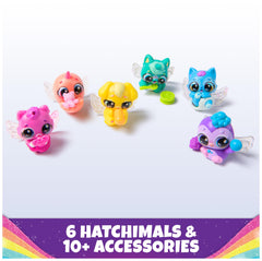 Hatchimals Alive Rainbow Hatchery features a highchair area for pretend mealtime in playroom.