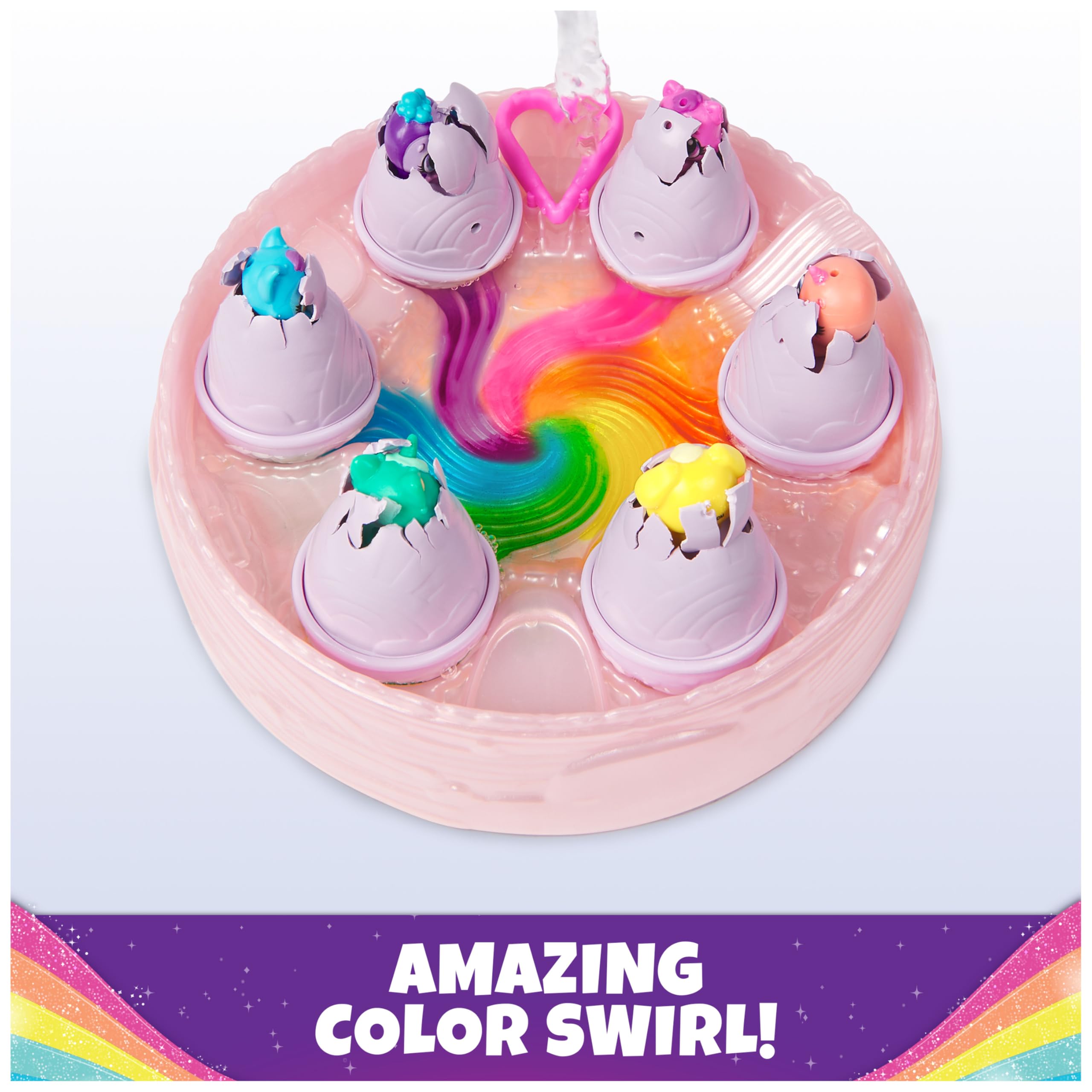 Hatchimals Alive Rainbow Hatchery includes wings and accessories for pretend play scenarios.