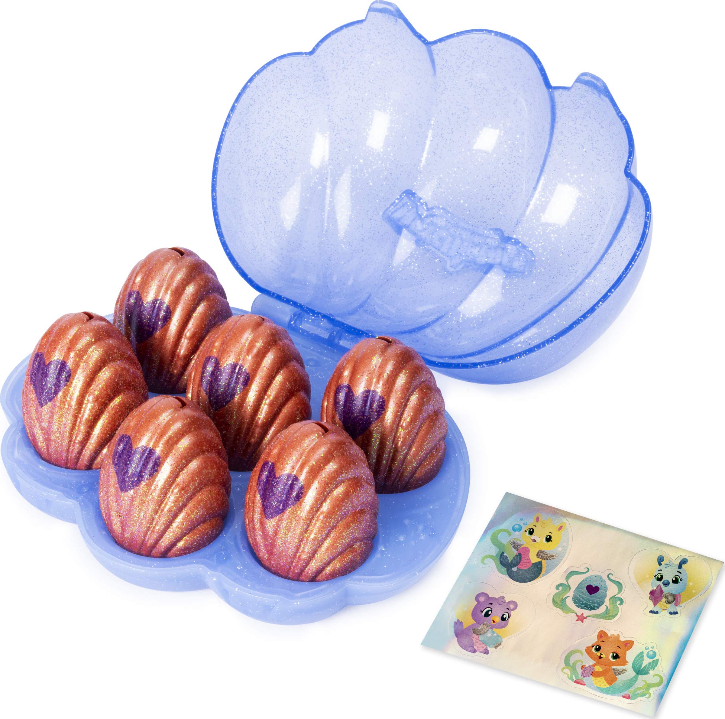 Hatchimals CollEGGtibles Mermal Magic Violet Shell Case for on-the-go hatch adventures.