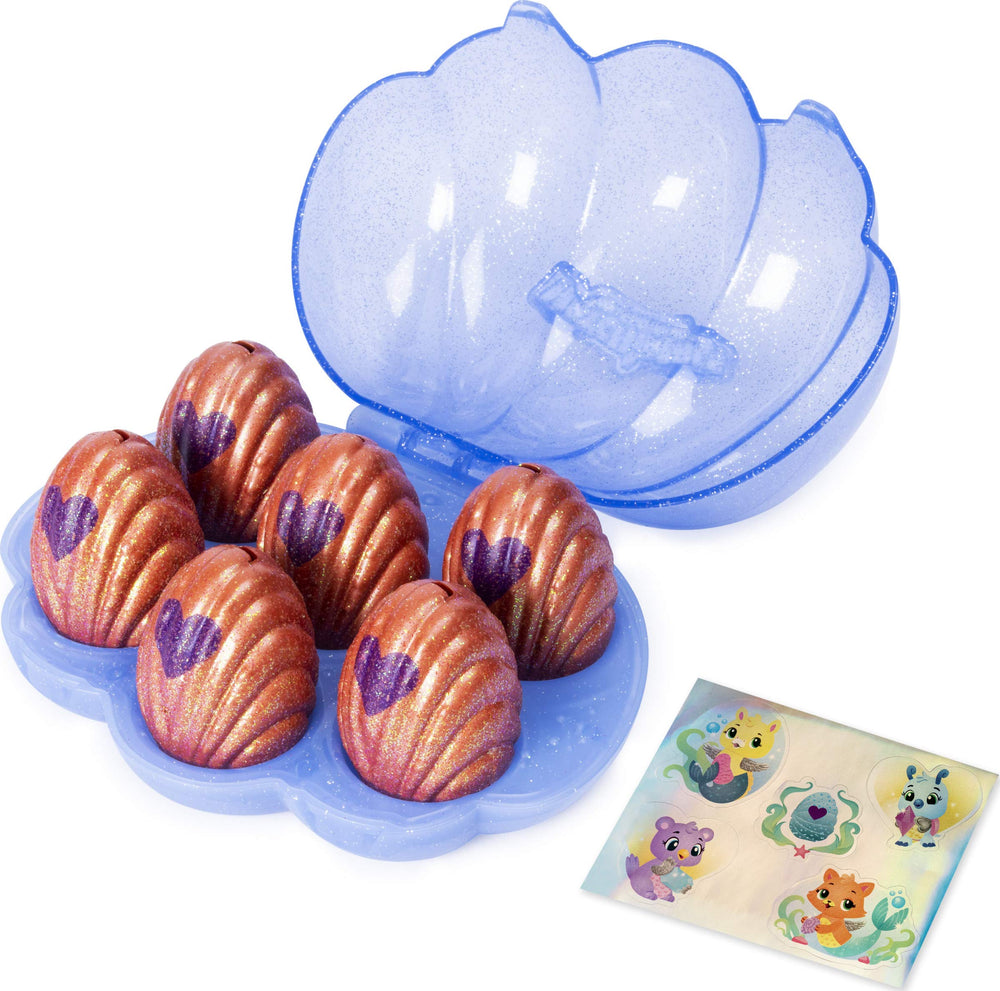 Hatchimals CollEGGtibles Mermal Magic Violet Shell Case for on-the-go hatch adventures.