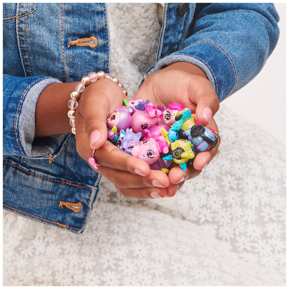 Hatchimals gender reveal egg showing pink or blue hint for playful anticipation
