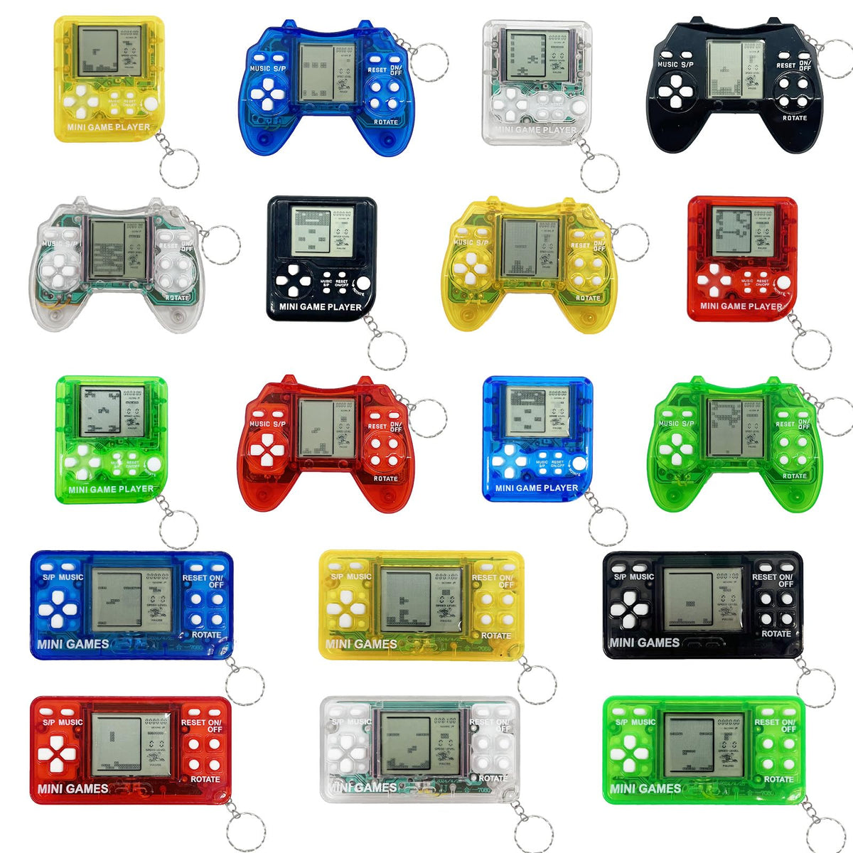 Hatende 18pcs video game keychains collection, ideal for party favors and classroom prizes.