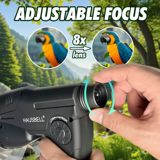 HAUSBELL parabolic listening device with 8x monocular view for bird watching.