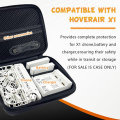 HAVANSIDY X1 drone bag with compartments keeps charger and batteries organized.