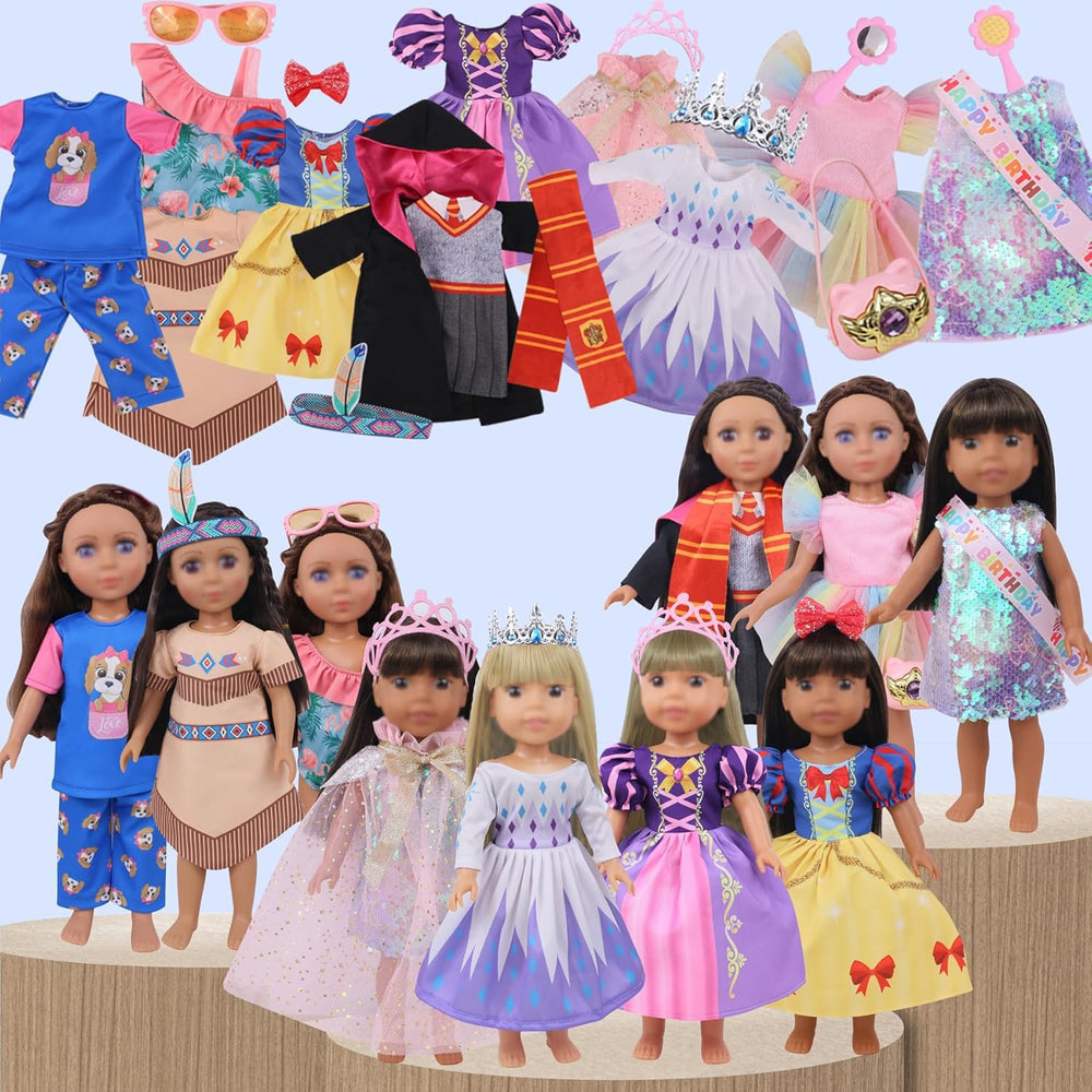 Haveahug glitter princess dress for 14-inch dolls enhances pretend play