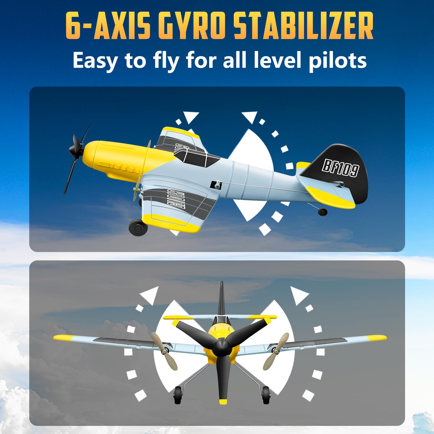 HAWK'S WORK BF109 durable EPP foam airframe for outdoor flights.
