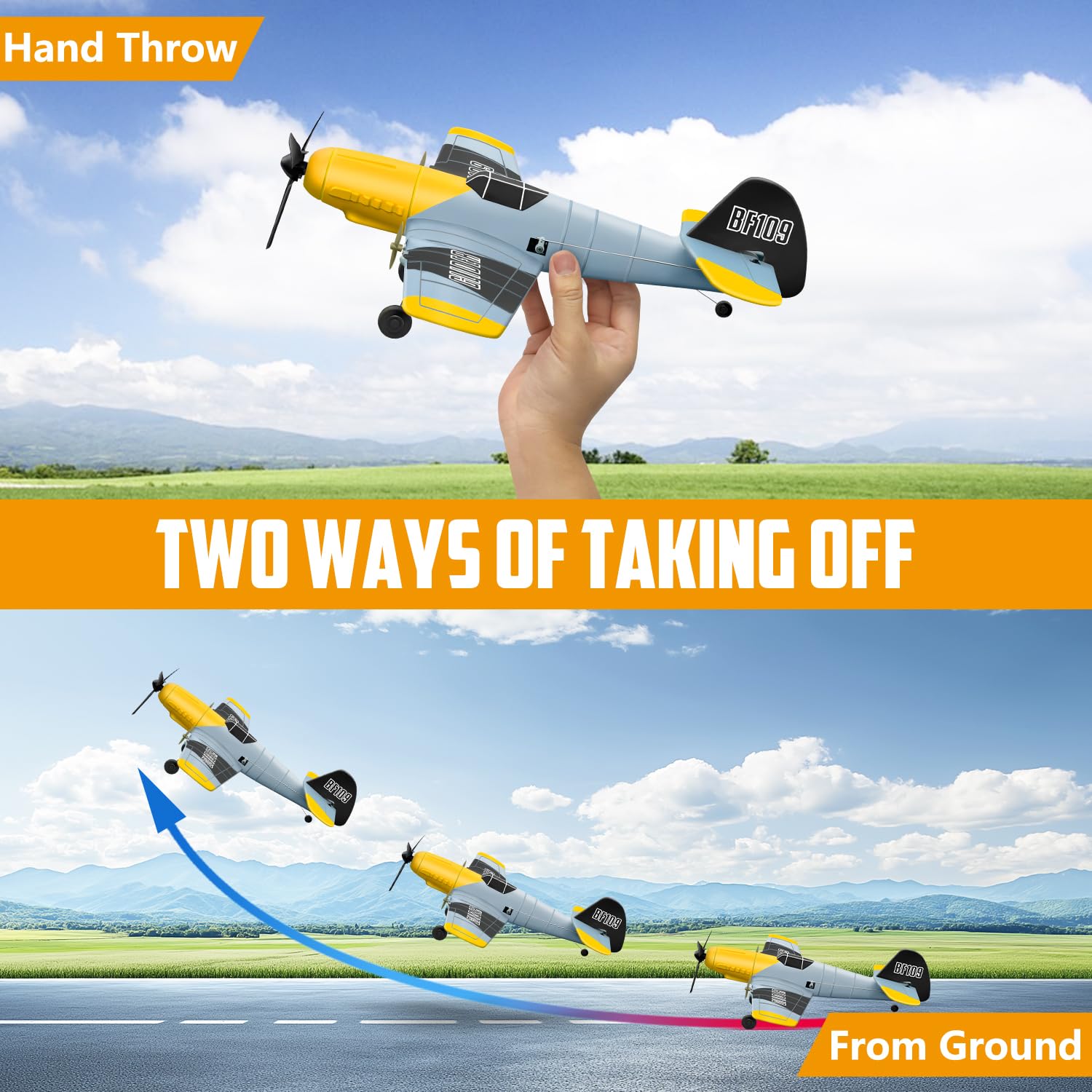HAWK'S WORK BF109 6-axis gyro stabilizer for stable practice.