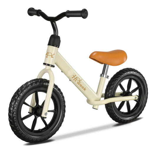 HAWEEK 12-inch beige balance bike frame for safe indoor practice