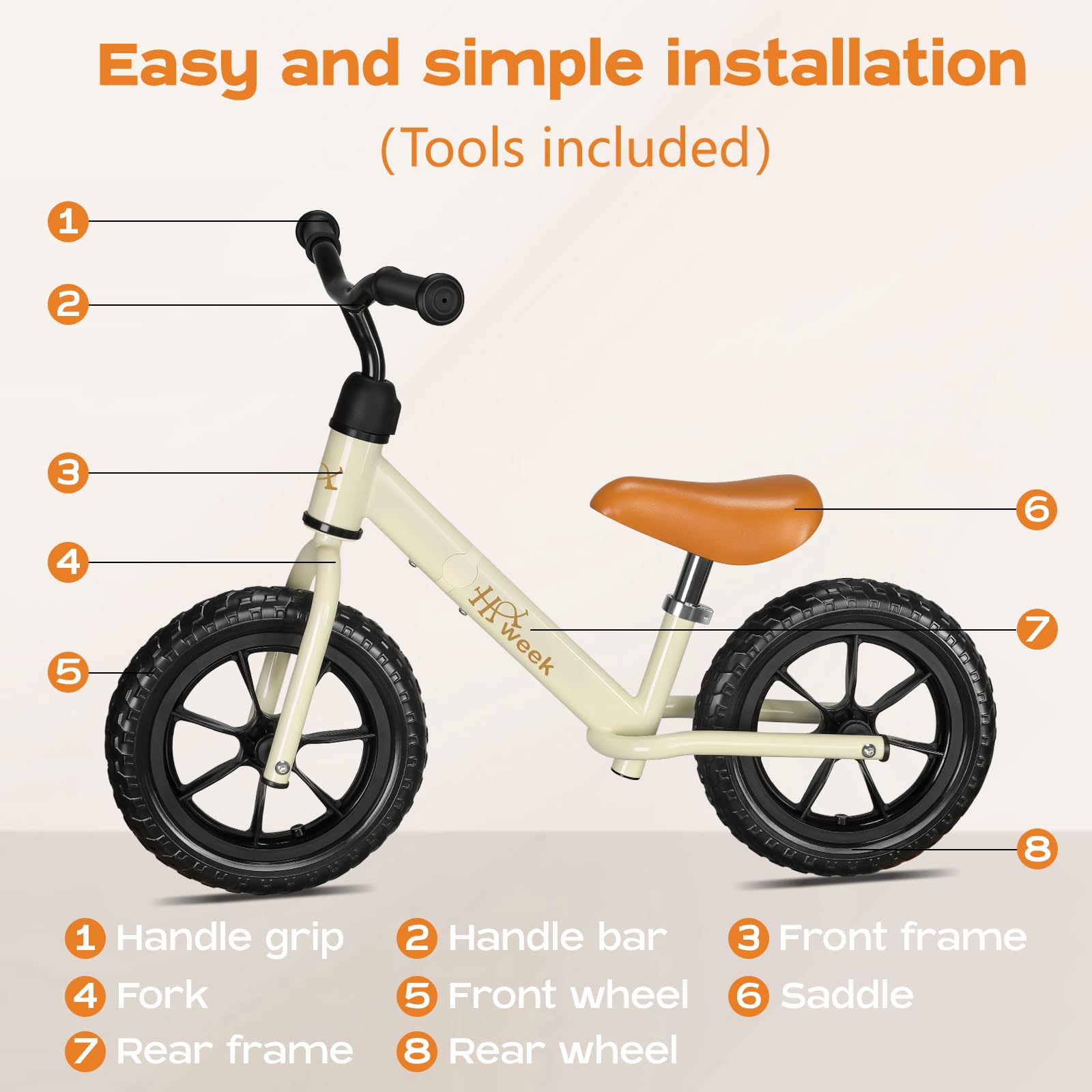 HAWEEK balance bike split into two parts for easy transport