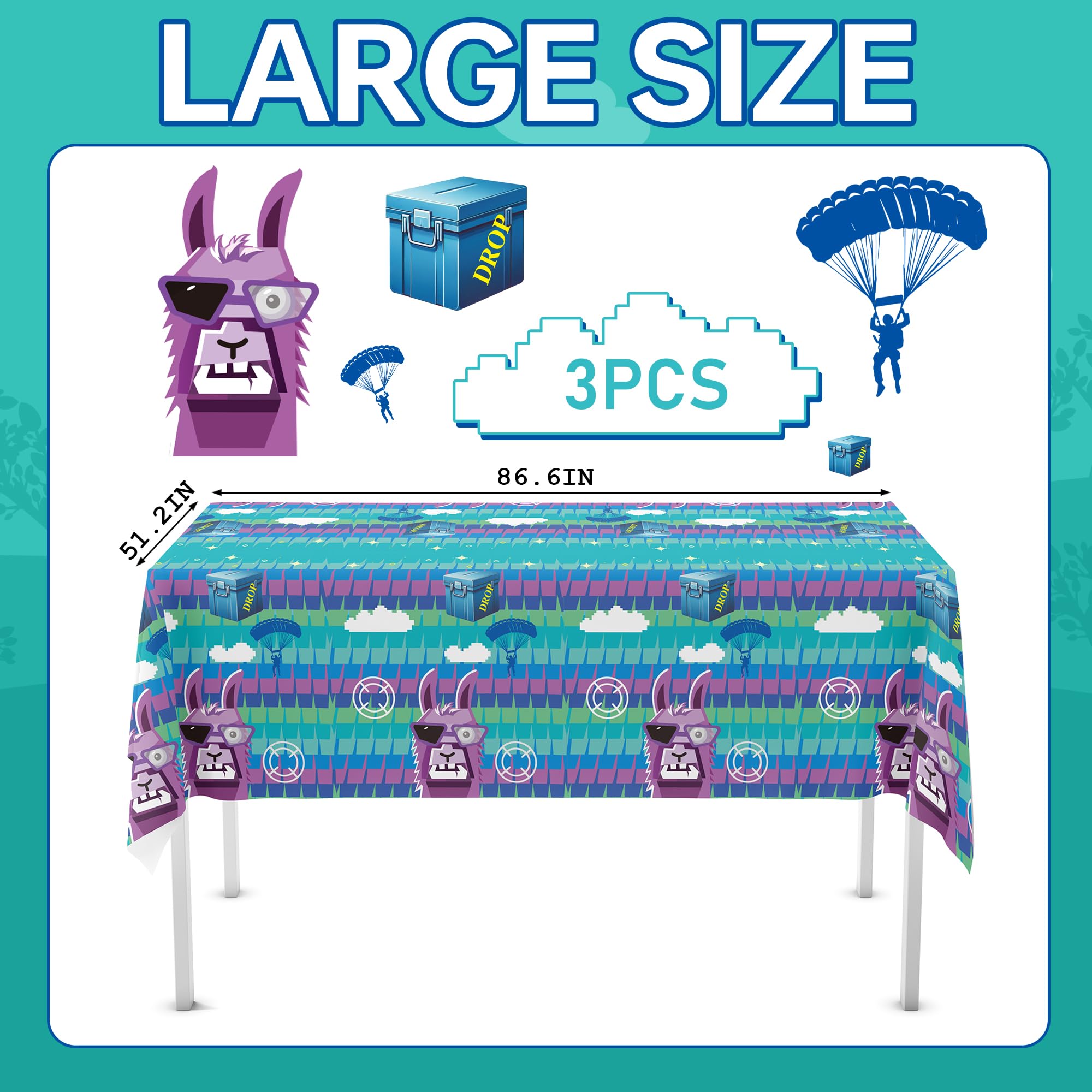 Durable PE plastic protects against spills and stains at kids' gaming celebrations.