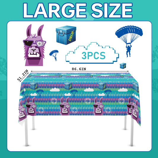 Durable PE plastic protects against spills and stains at kids' gaming celebrations.